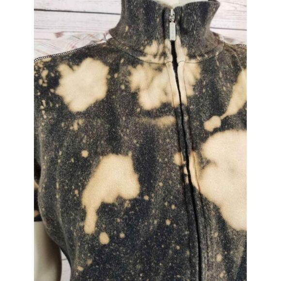 Liz Claiborne Jacket Top Custom frosted Reverse Tie-Dye Short sleeve Sz Medium - Picture 6 of 10